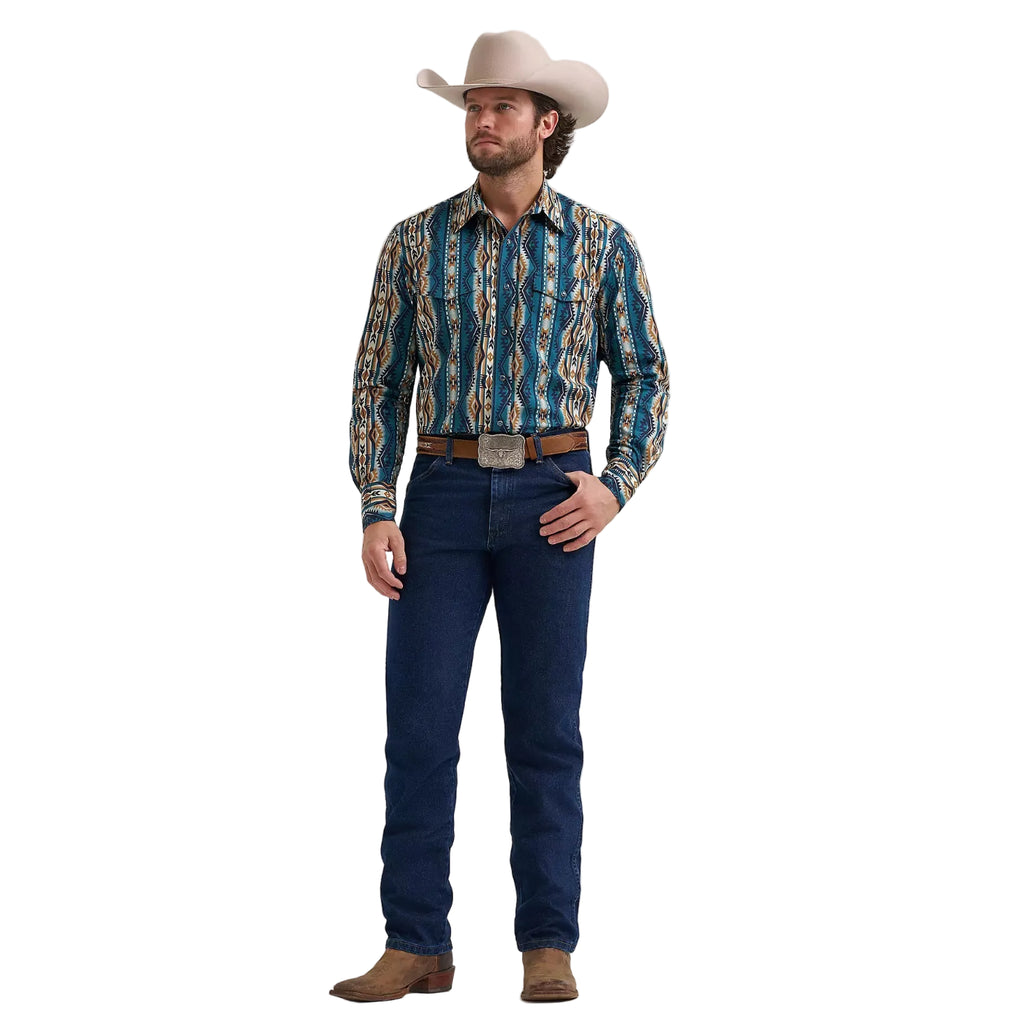 Wrangler Mens Checotah Classic Fit L/S Western Shirt (112384297) High Desert