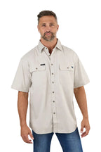 Ringers Western Mens Lake Argyle S/S Full Button Work Shirt (118110004) Beige