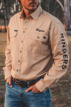 Ringers Western Mens Ridgecrest Full Button L/S Work Shirt (125194RW) Dark Sand