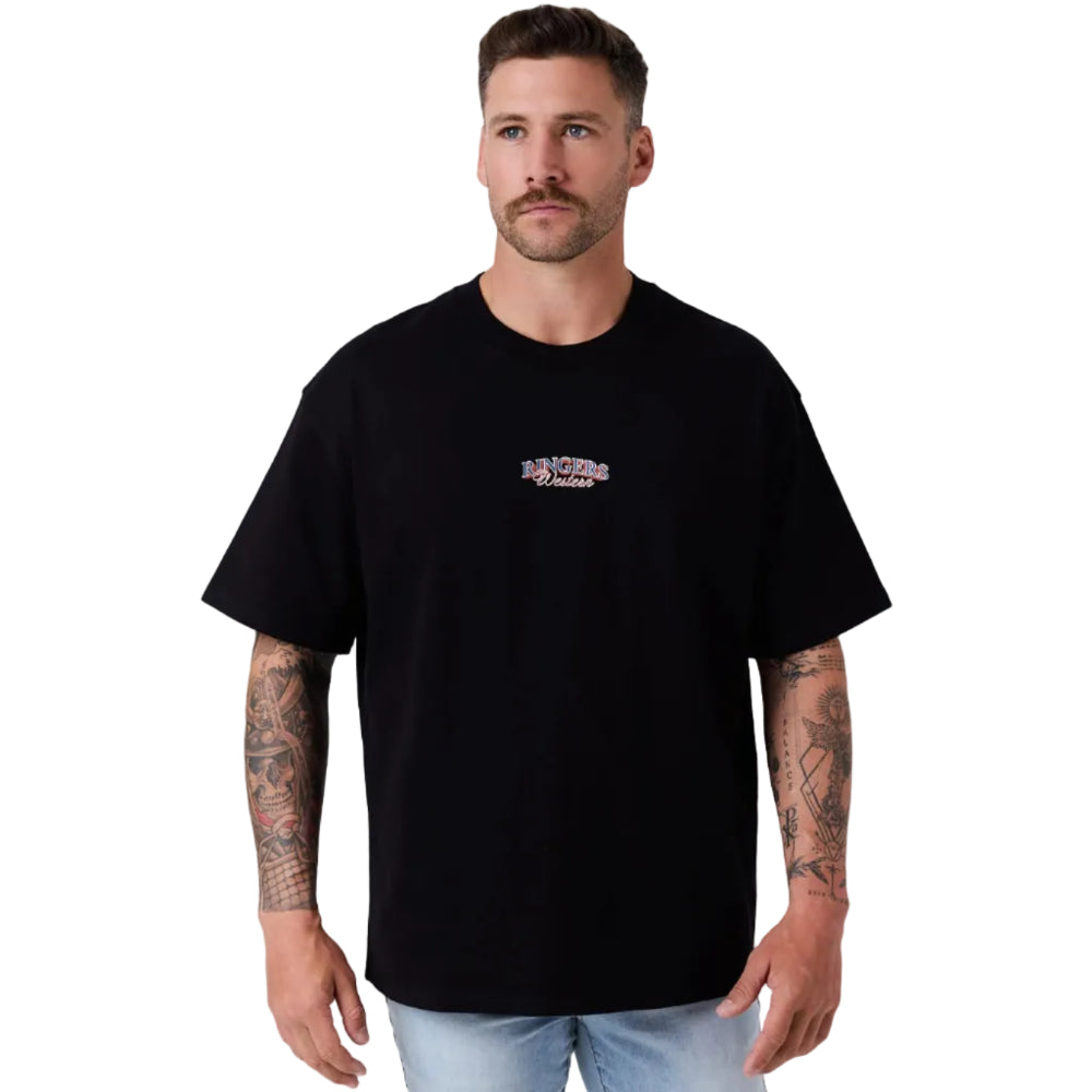 Ringers Western Mens Eagle Eye Box Fit S/S Tee (125122RW) Black