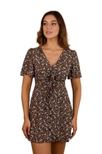 Ringers Western Womens Patsy Tie Front Mini Dress (225044RW) Charcoal