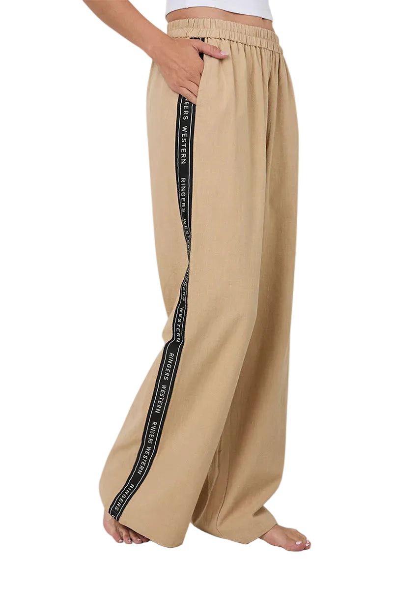 Ringers Western Womens Alexis Elastic Waist Wide Leg Pants (225045RW) Beige