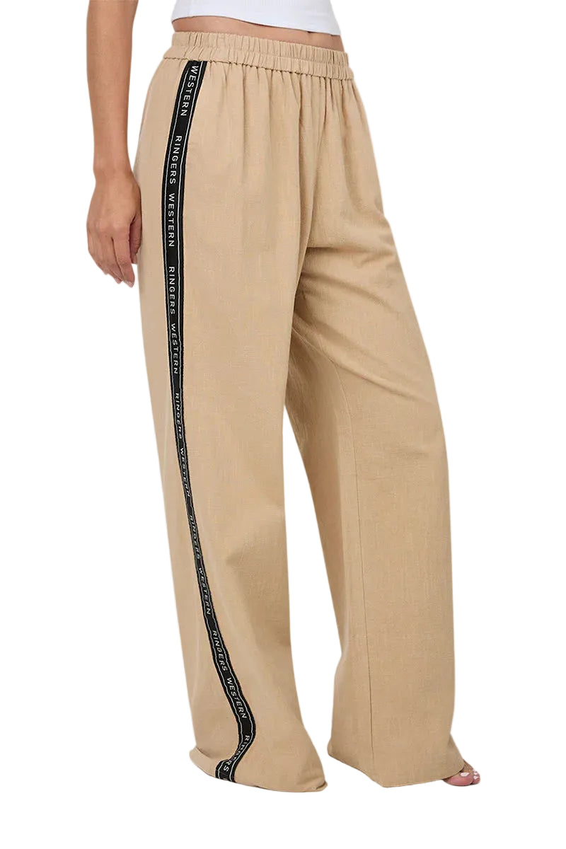 Ringers Western Womens Alexis Elastic Waist Wide Leg Pants (225045RW) Beige
