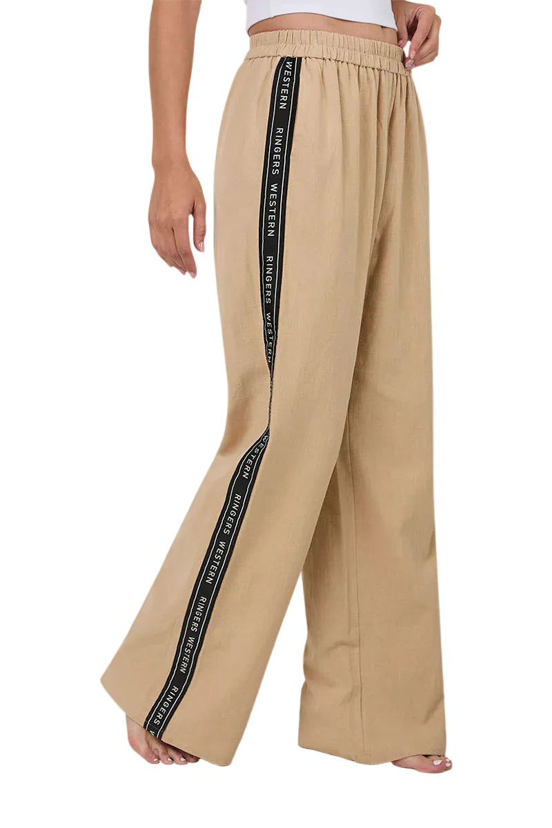 Ringers Western Womens Alexis Elastic Waist Wide Leg Pants (225045RW) Beige