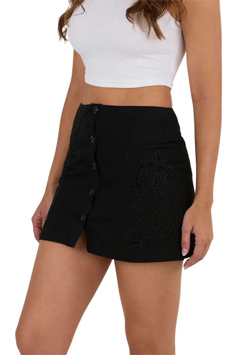 Ringers Western Womens Jynette Button Down Mini Skirt (225048RW) Black