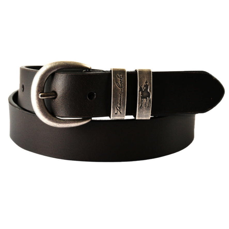 Thomas Cook Narrow Silver Twin Keeper Belt (TCP1974BEL) Black
