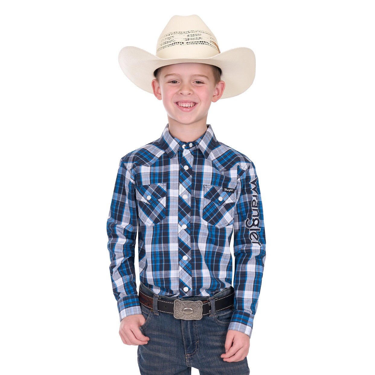 Wrangler Boys Tony Logo L/S Shirt (X6W3111483) Navy/Royal