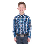 Wrangler Boys Tony Logo L/S Shirt (X6W3111483) Navy/Royal