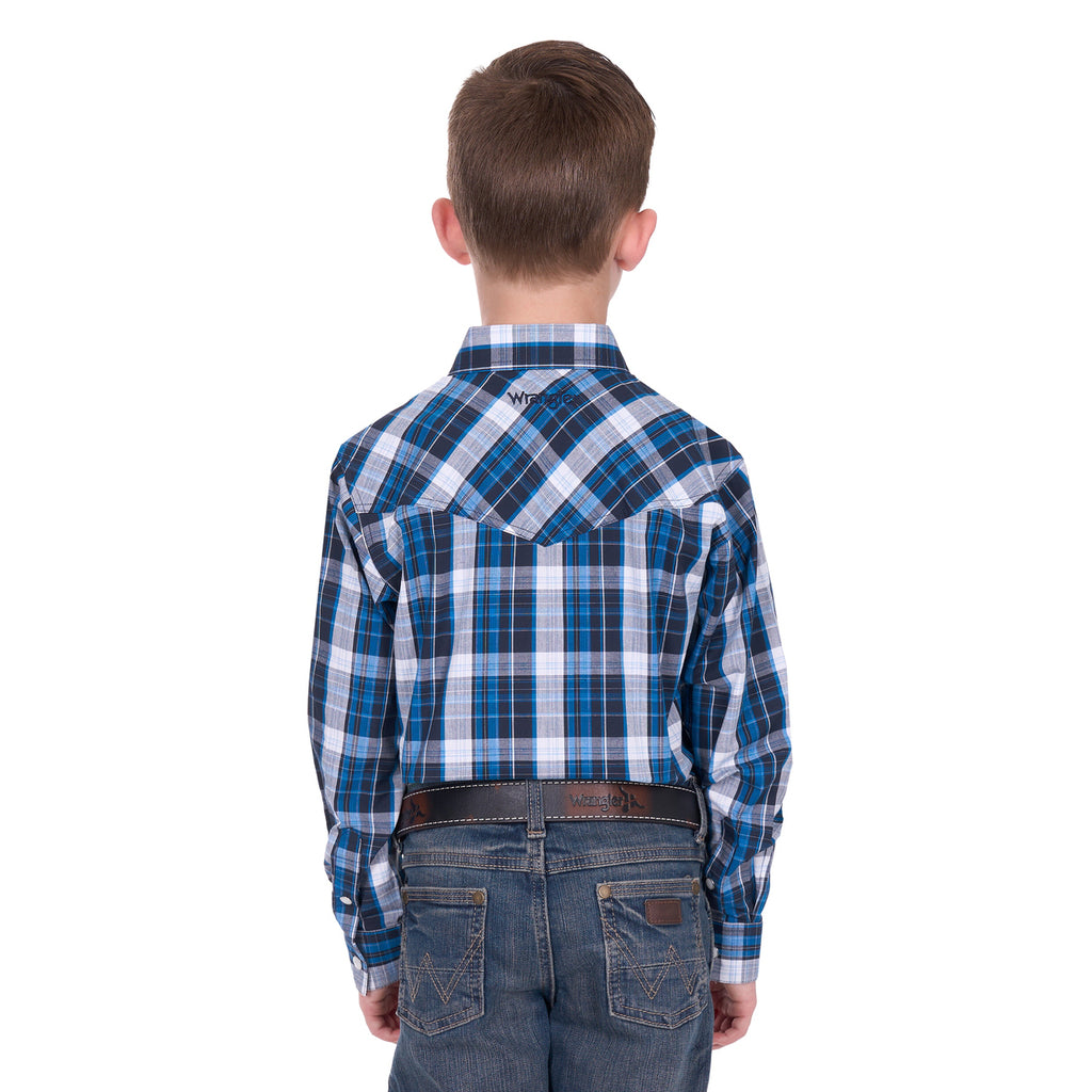 Wrangler Boys Tony Logo L/S Shirt (X6W3111483) Navy/Royal