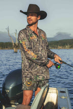 Ringers Western Finder L/S Fishing Jersey (625046RW) Camo/Orange