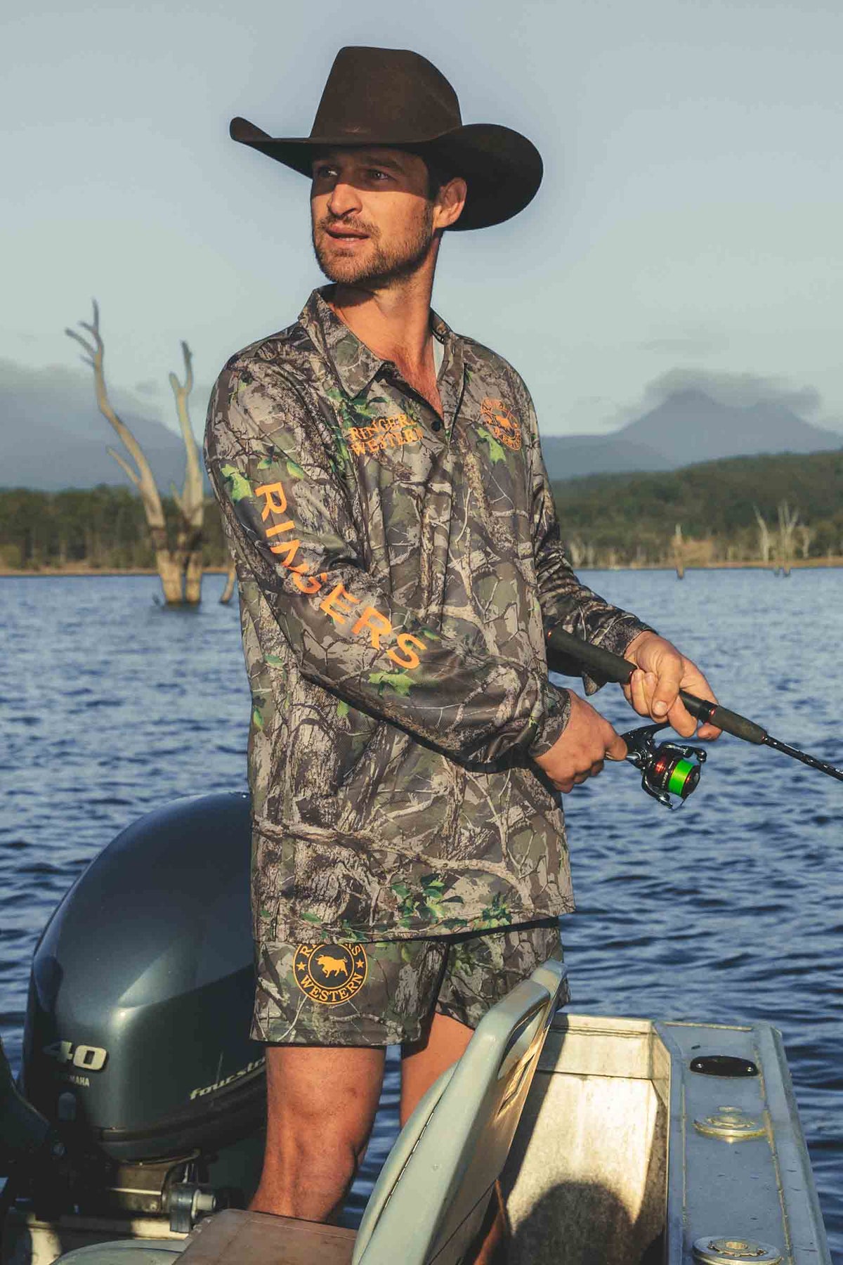 Ringers Western Finder L/S Fishing Jersey (625046RW) Camo/Orange