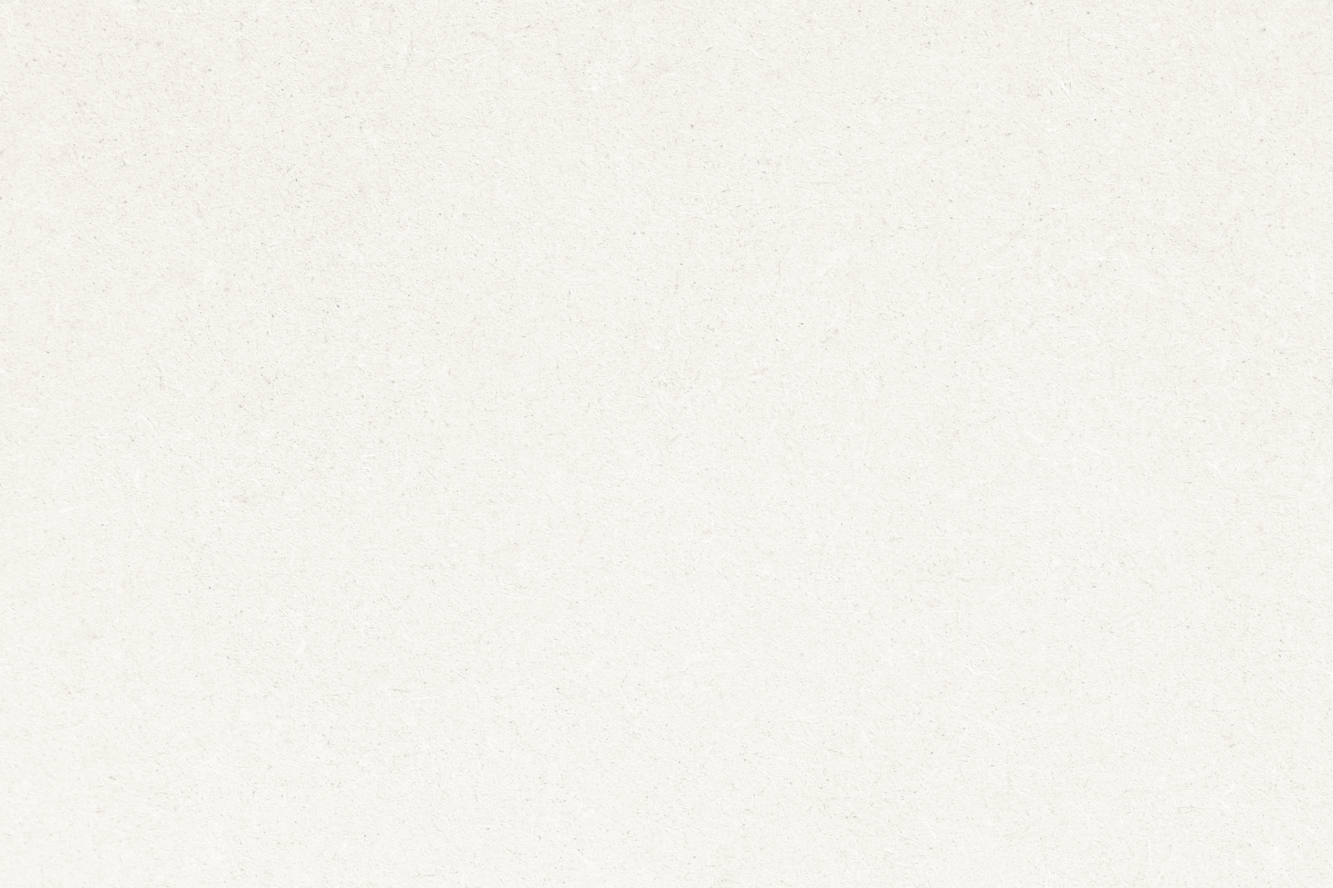A plain, off-white textured background with subtle, fine specks and a slightly rough appearance, resembling handmade or recycled paper.