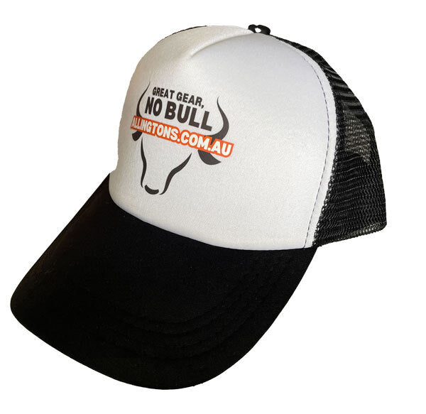 Allingtons No Bull Trucker Cap (ALGGNB) Black/White OSFM