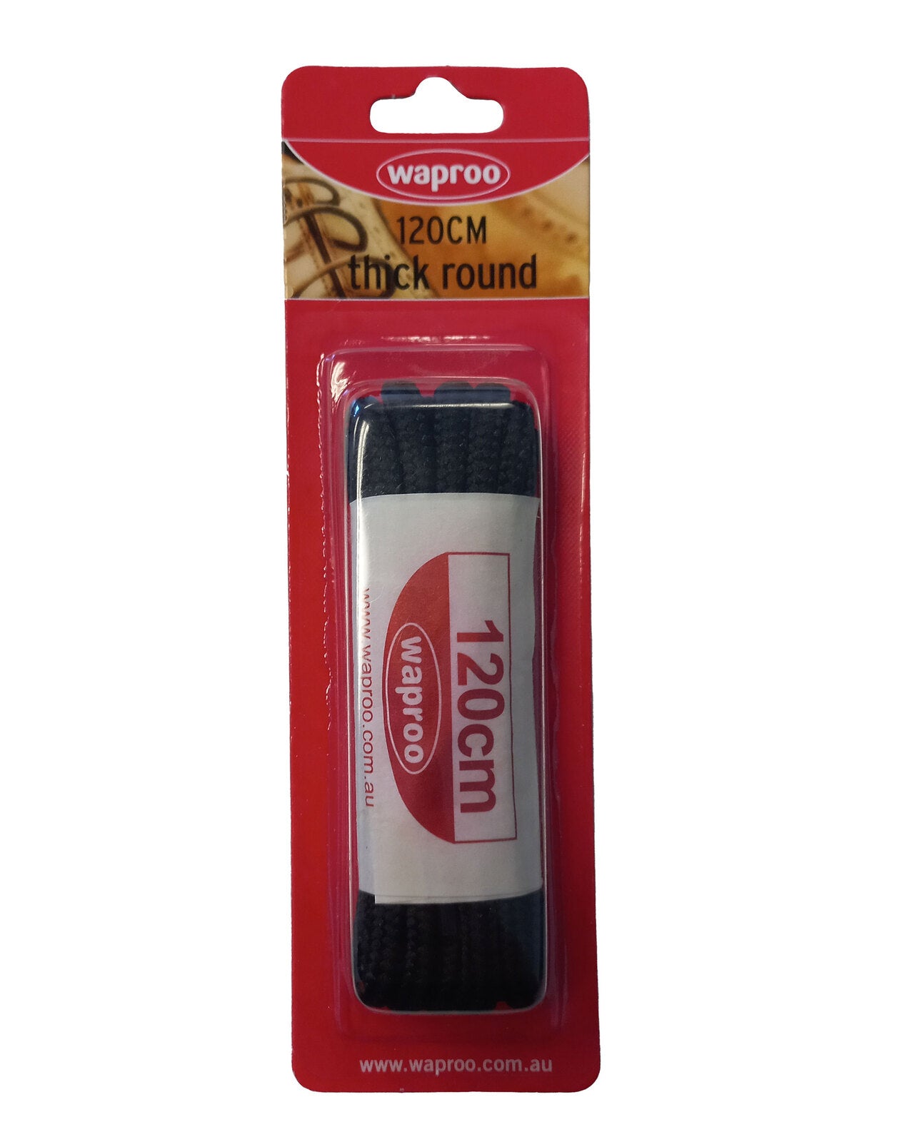 Waproo Thick Round Shoe Laces 120cm (1301034) Black