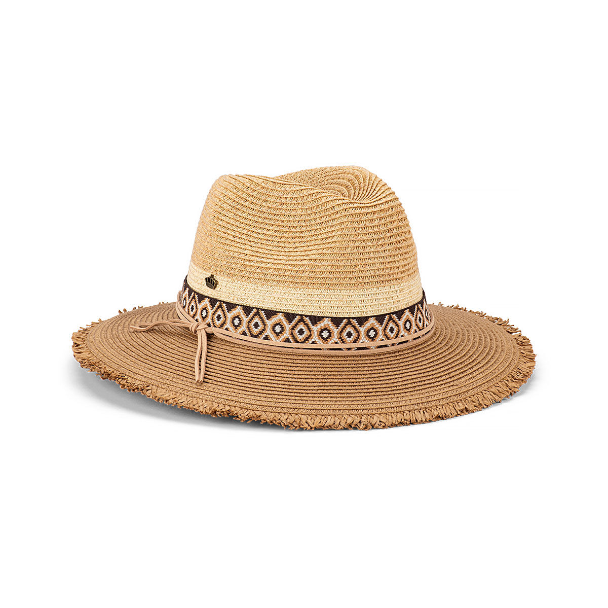 Avenel Hats Womens Bodhi Braided Raw Edge Fedora (61848) Brown One Size