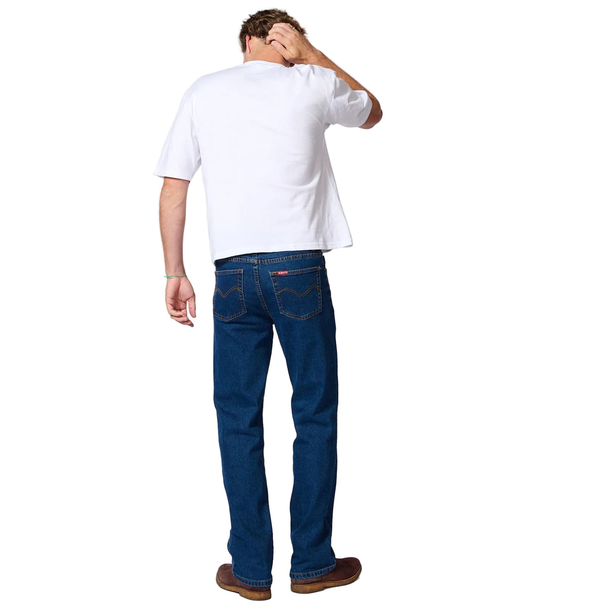 Amco Mens Stretch Straight Leg Jeans (J1198H) Stonewash