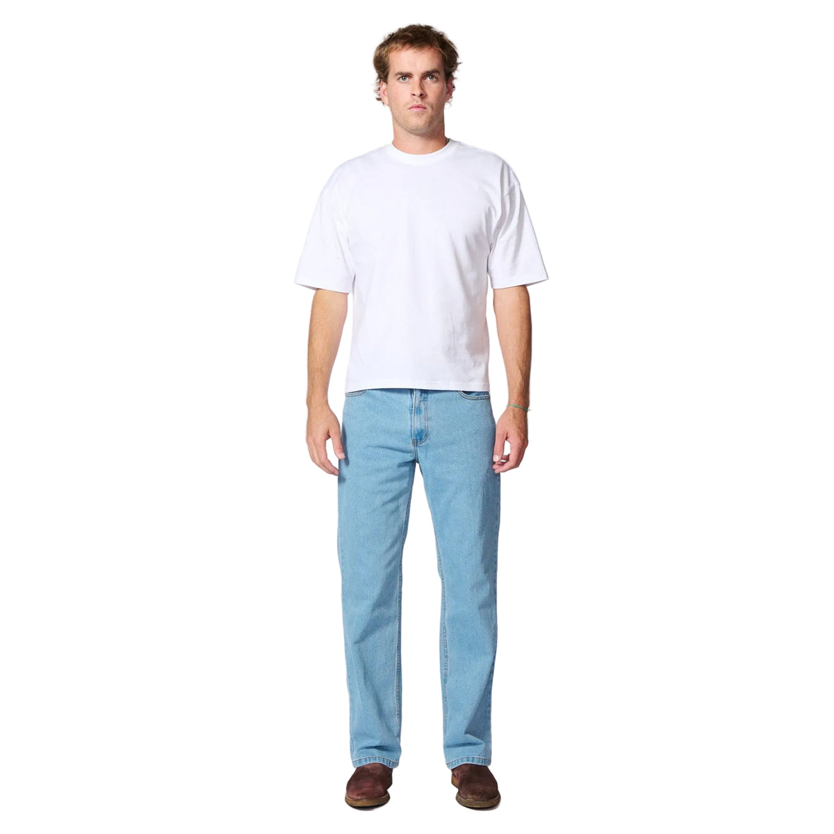 Amco Mens Stretch Straight Leg Jeans (J1204H) Light Stonewash