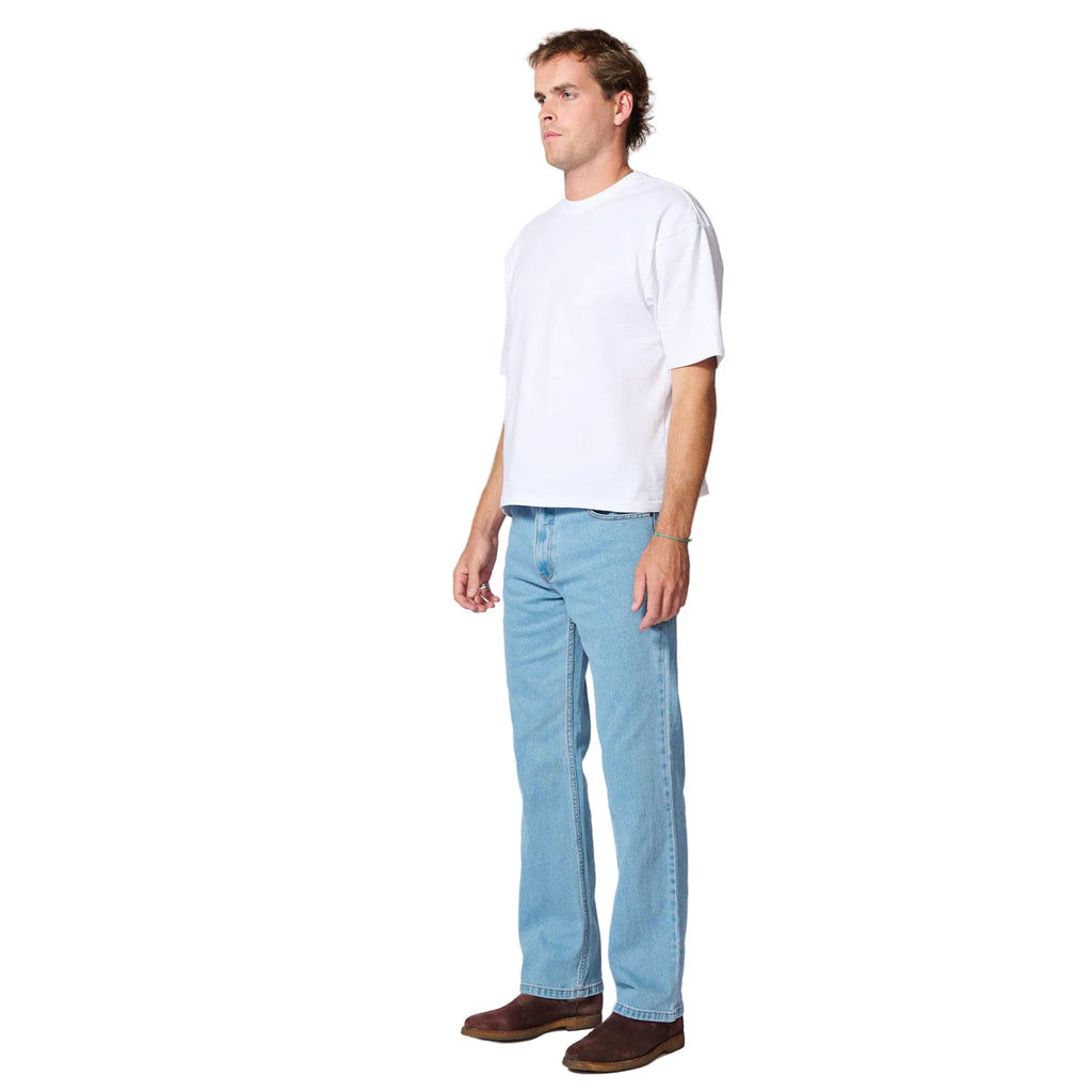 Amco Mens Stretch Straight Leg Jeans (J1204H) Light Stonewash