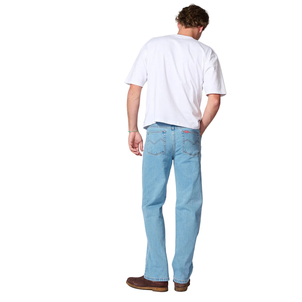 Amco Mens Stretch Straight Leg Jeans (J1204H) Light Stonewash