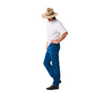 Amco Mens Stretch Straight Slim Leg Jeans (J1210H) Mid Stonewash