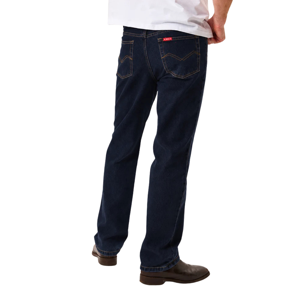 Amco Mens Stretch Straight Slim Leg Jeans (J1211H) Midnight