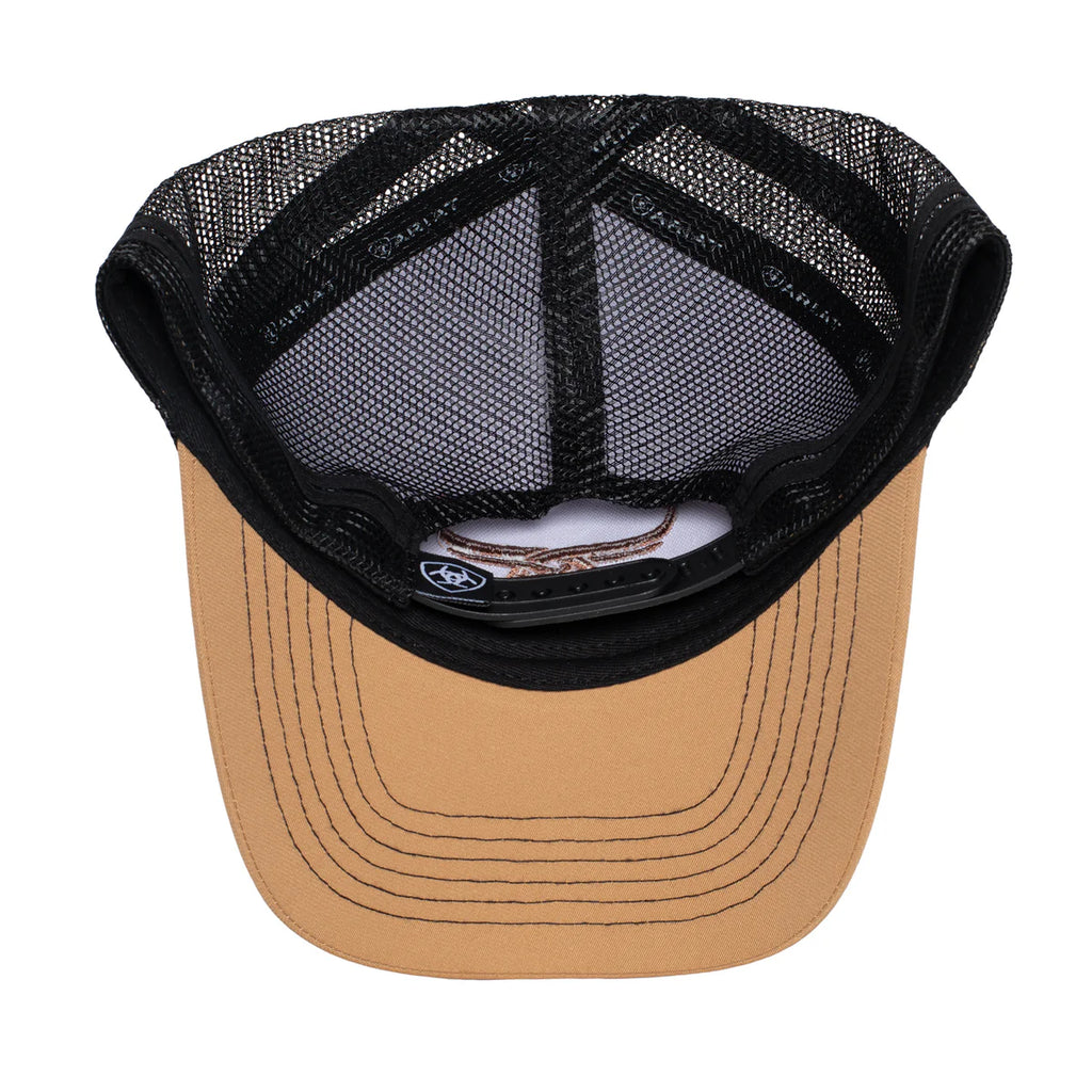 Ariat  Bull Horn Trucker Cap (AC2220) Black/Khaki