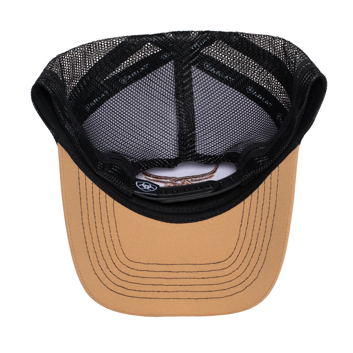 Ariat  Bull Horn Trucker Cap (AC2220) Black/Khaki