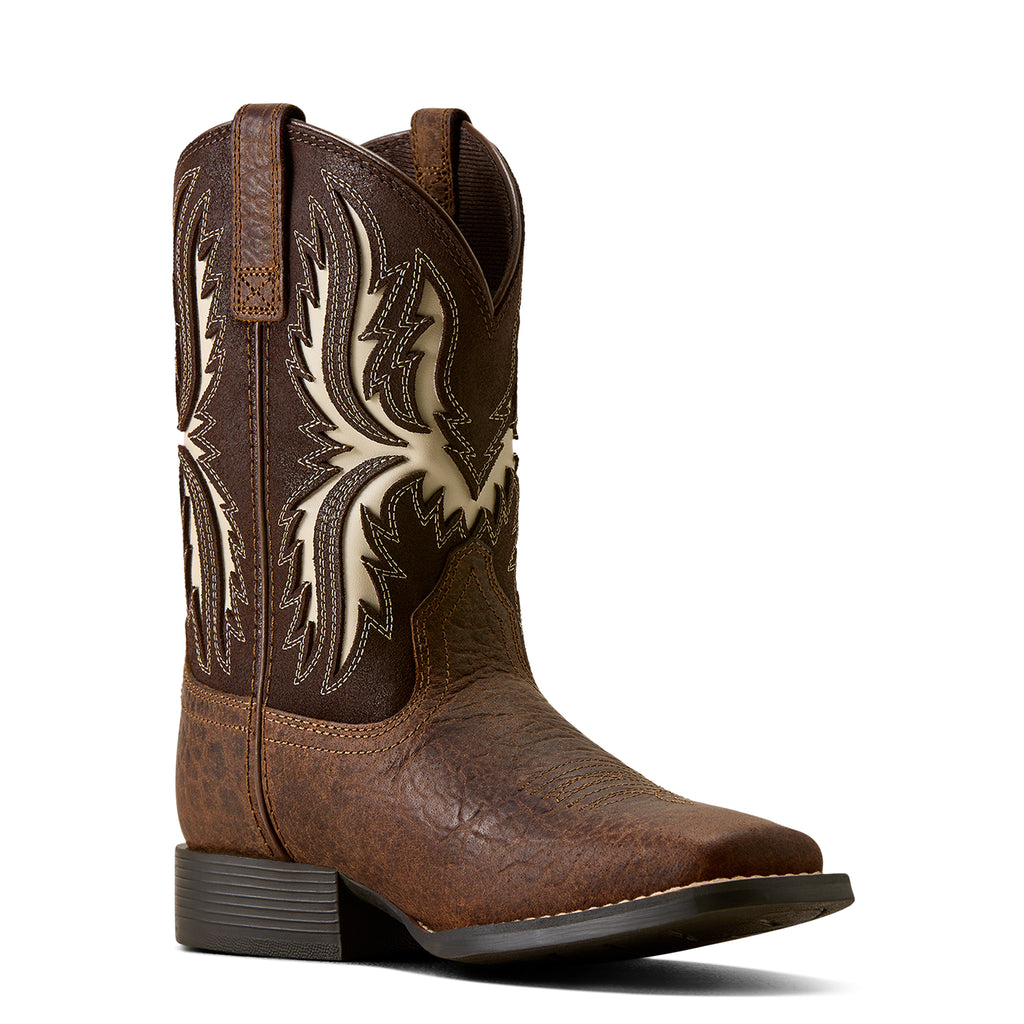 Ariat Childrens Driftwood Wide Square Toe Boots (10080273) Earth/Royal Chocolate