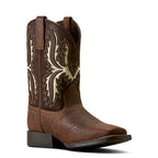 Ariat Childrens Driftwood Wide Square Toe Boots (10080273) Earth/Royal Chocolate