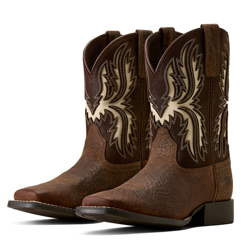 Ariat Childrens Driftwood Wide Square Toe Boots (10080273) Earth/Royal Chocolate