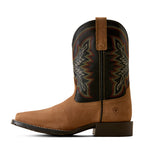 Ariat Childrens Hybrid Rancher Wide Square Toe Western Boots (10080428) Dusted Brown/Black