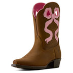 Ariat Childrens Lil Beaux D Toe Western Boots (10080350) Distressed Brown