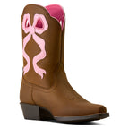 Ariat Childrens Lil Beaux D Toe Western Boots (10080350) Distressed Brown
