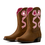Ariat Childrens Lil Beaux D Toe Western Boots (10080350) Distressed Brown