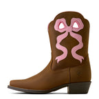 Ariat Childrens Lil Beaux D Toe Western Boots (10080350) Distressed Brown