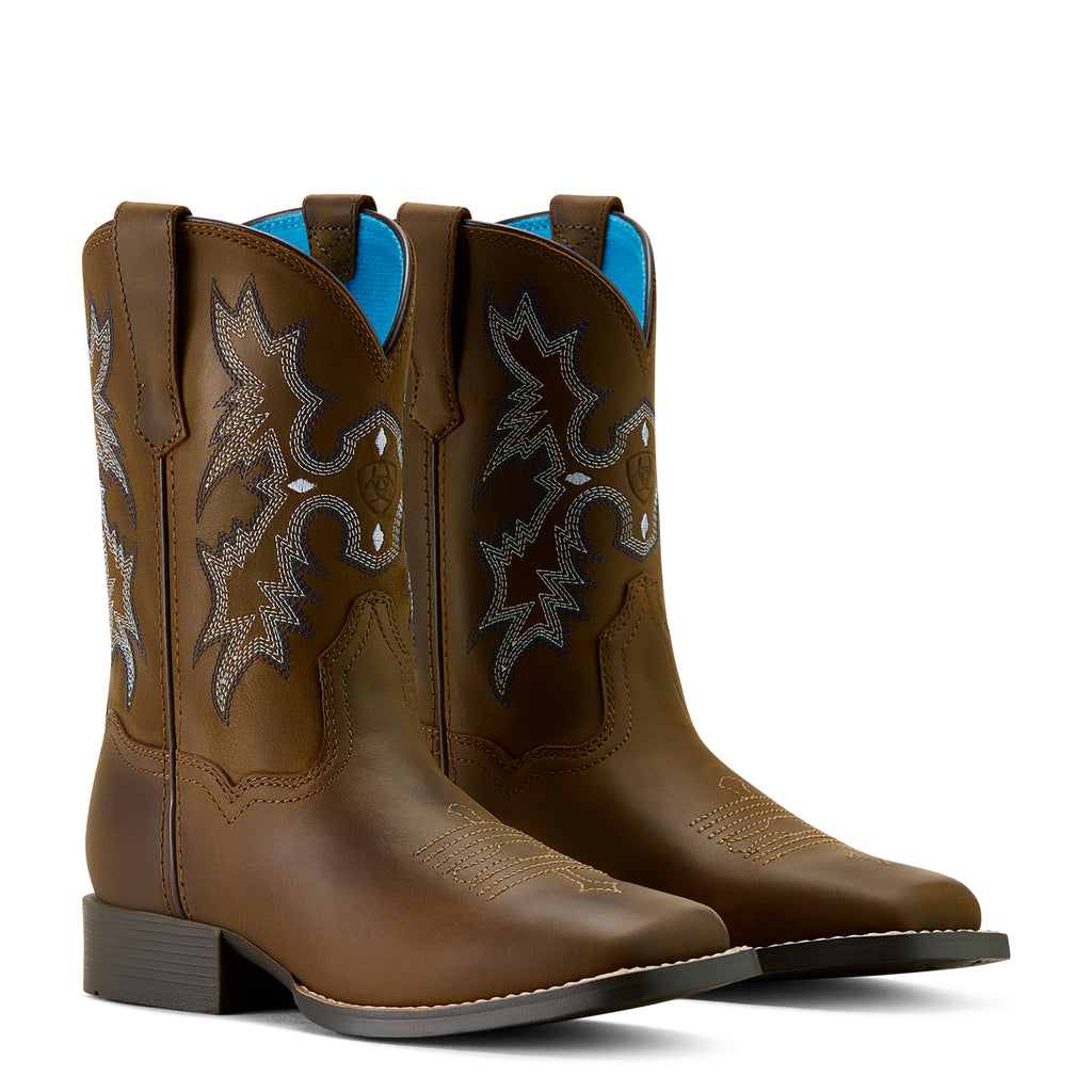 Ariat Childrens Tombstone Western Boots (10063834) Distressed Brown