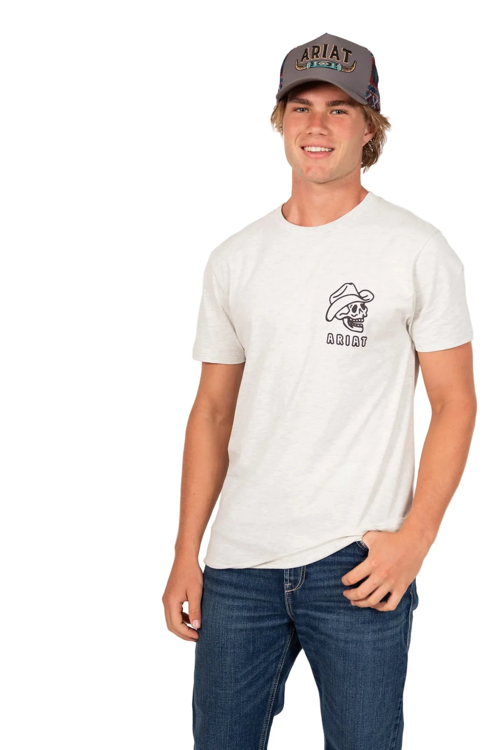 Ariat  Long Horn Trucker Cap (AC2218) Grey