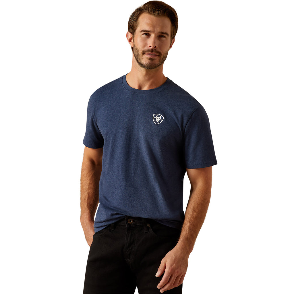 Ariat Mens BV Logo S/S Tee (10062564) Navy Heather