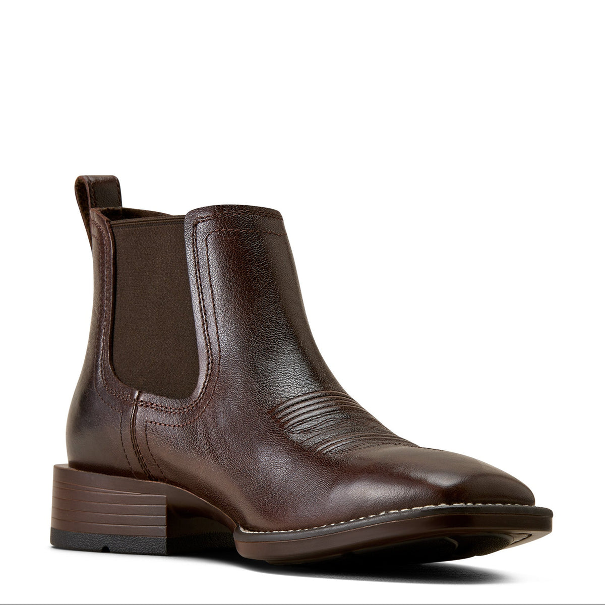 Ariat Mens Booker Wide Square Toe Chelsea Boots (10080415) Chocolate Chip