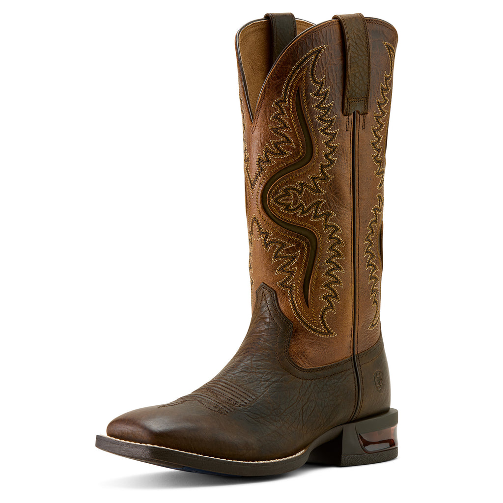 Ariat Mens Captivate Wide Square Toe Western Boots (10064044) Dark Brown/Peanut Butter