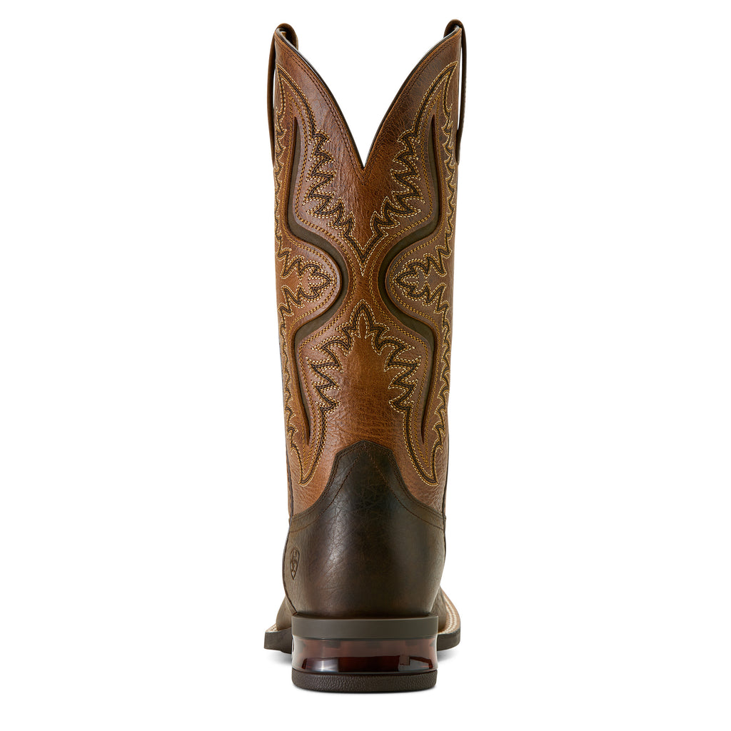 Ariat Mens Captivate Wide Square Toe Western Boots (10064044) Dark Brown/Peanut Butter