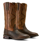 Ariat Mens Captivate Wide Square Toe Western Boots (10064044) Dark Brown/Peanut Butter