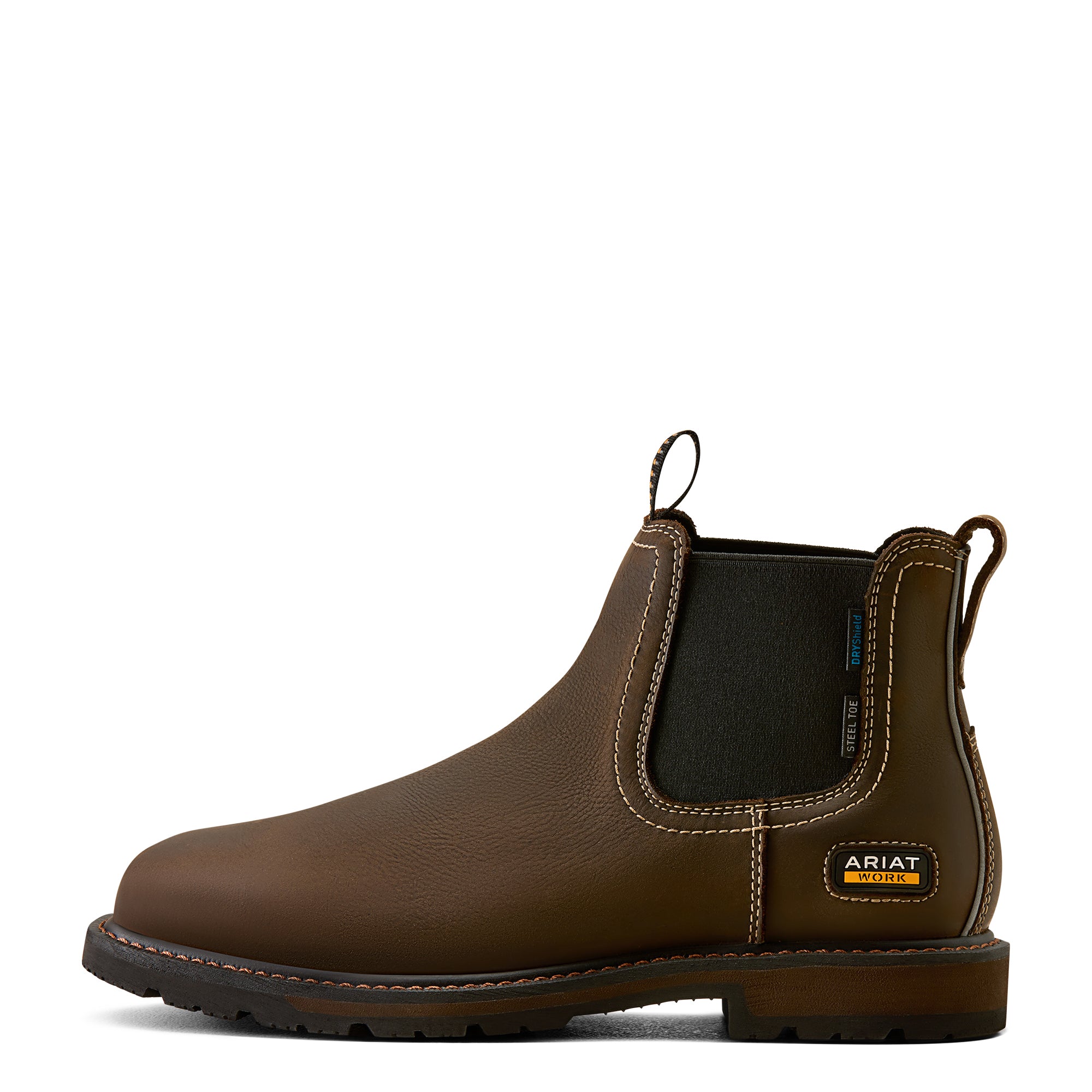 Ariat Mens Groundbreaker Chelsea H2O Wide Square Steel Toe Boots (10077102) Dark Brown
