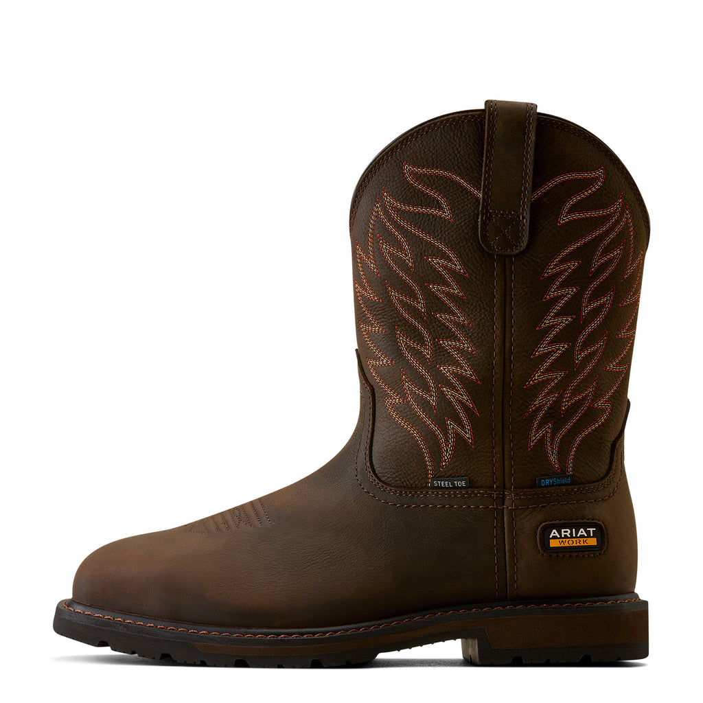Ariat Mens Groundbreaker H2O Wide Square Steel Toe Boots (10077103) Dark Brown