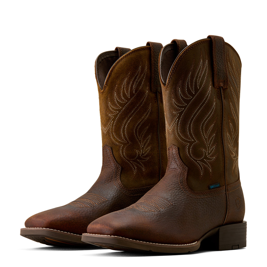 Ariat Mens Sport Riggs H2O Wide Square Toe Western Boots (10080269) Copper Kettle/Espresso Tan