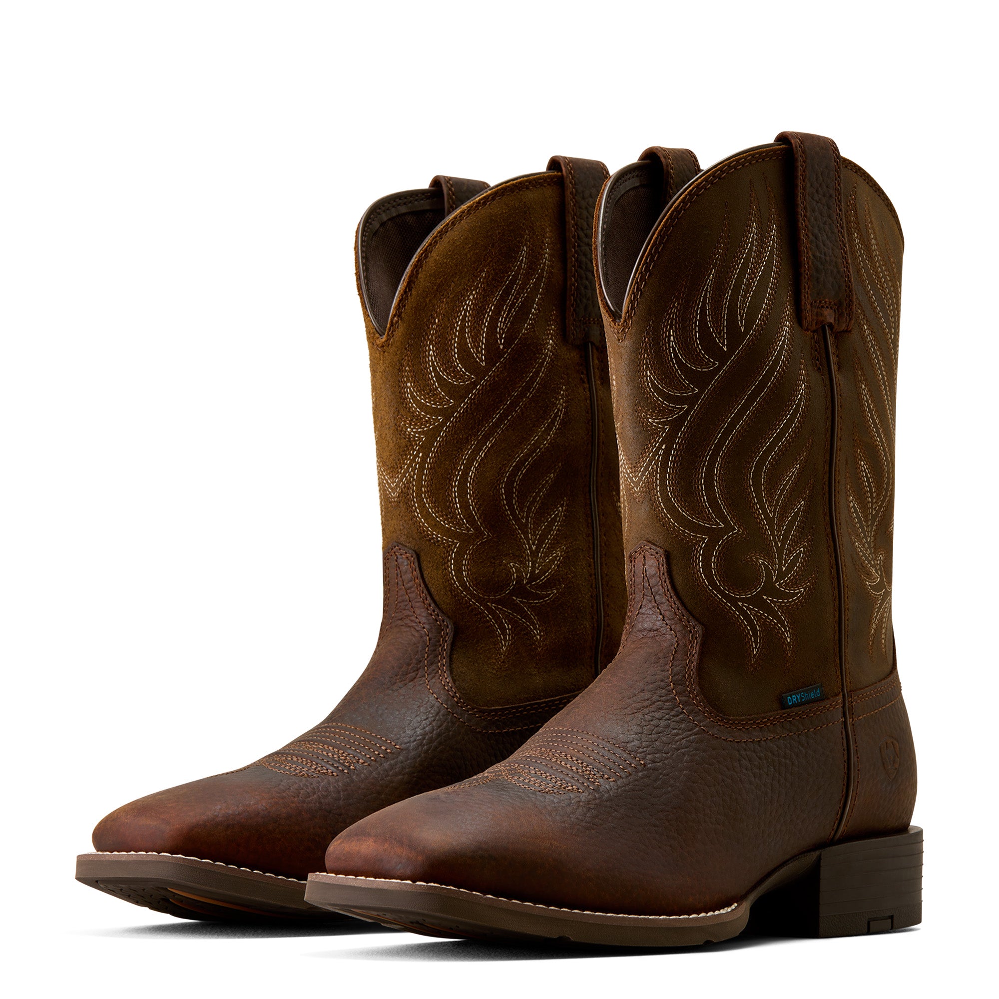 Ariat Mens Sport Riggs H2O Wide Square Toe Western Boots (10080269) Copper Kettle/Espresso Tan