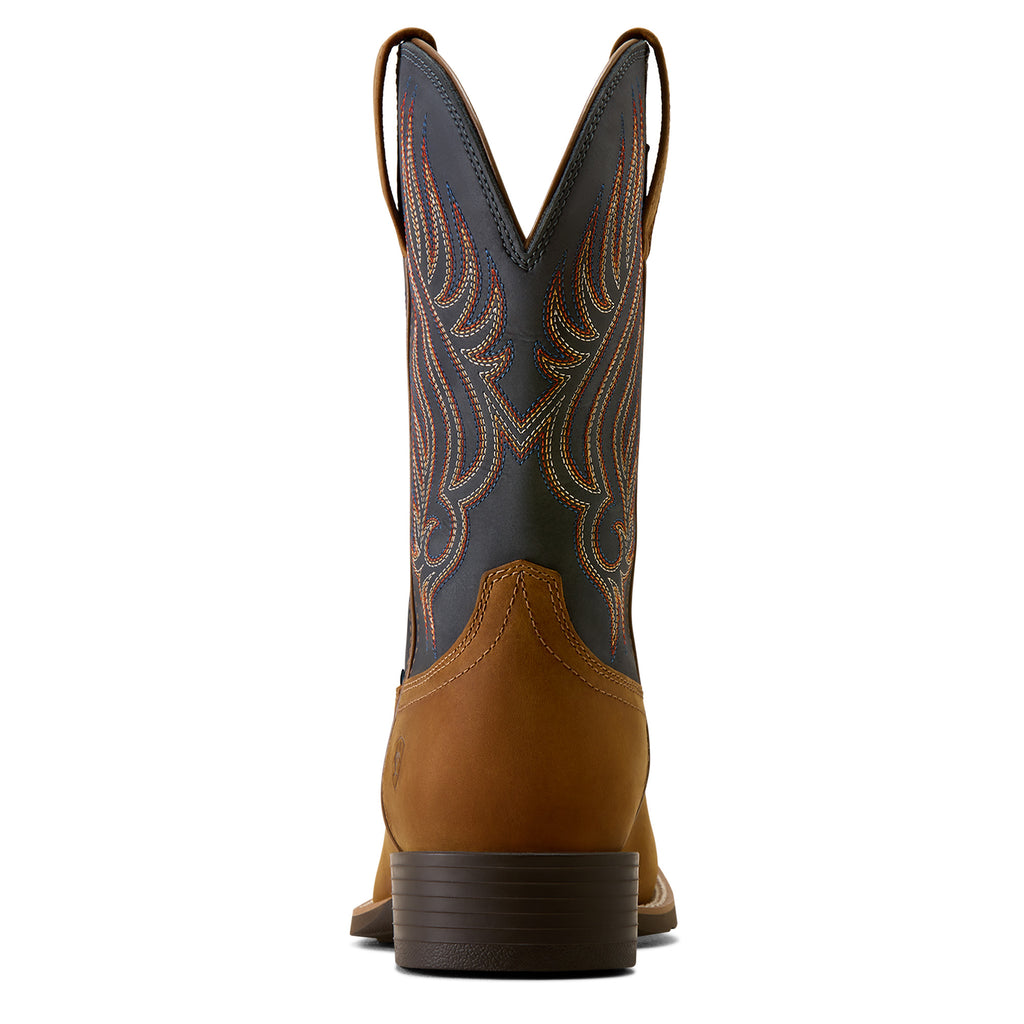 Ariat Mens Sport Riggs H2O Wide Square Toe Western Boots (10080270) Tanbark/Blue Nights