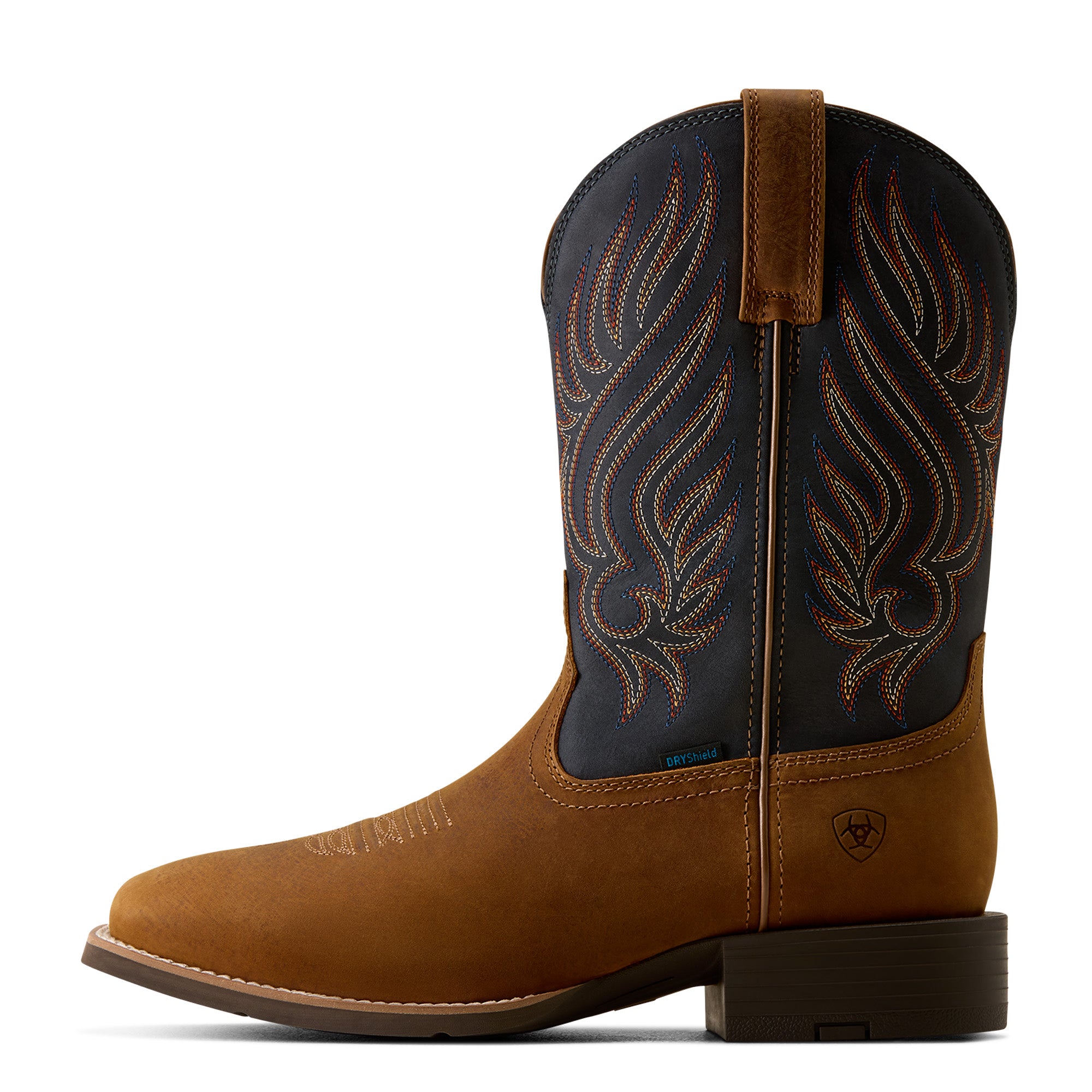 Ariat Mens Sport Riggs H2O Wide Square Toe Western Boots (10080270) Tanbark/Blue Nights