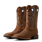 Ariat Mens Sport Sidebet Wide Square Toe Western Boots (10080413) Toasted Grain/Dark Tan