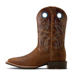 Ariat Mens Sport Sidebet Wide Square Toe Western Boots (10080413) Toasted Grain/Dark Tan